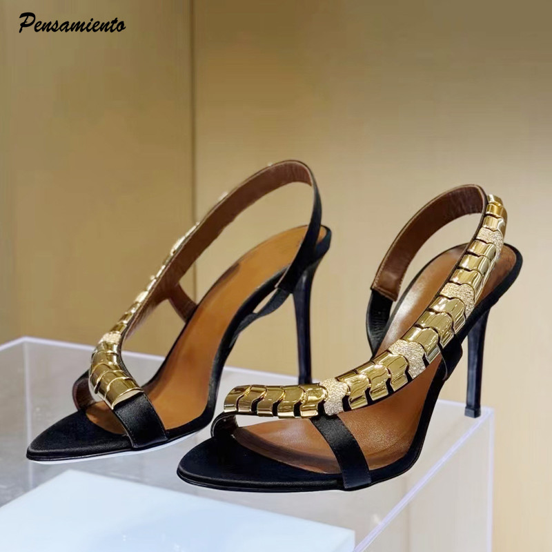Luxury Lifestyle - Sandalias de gladiador de satén con