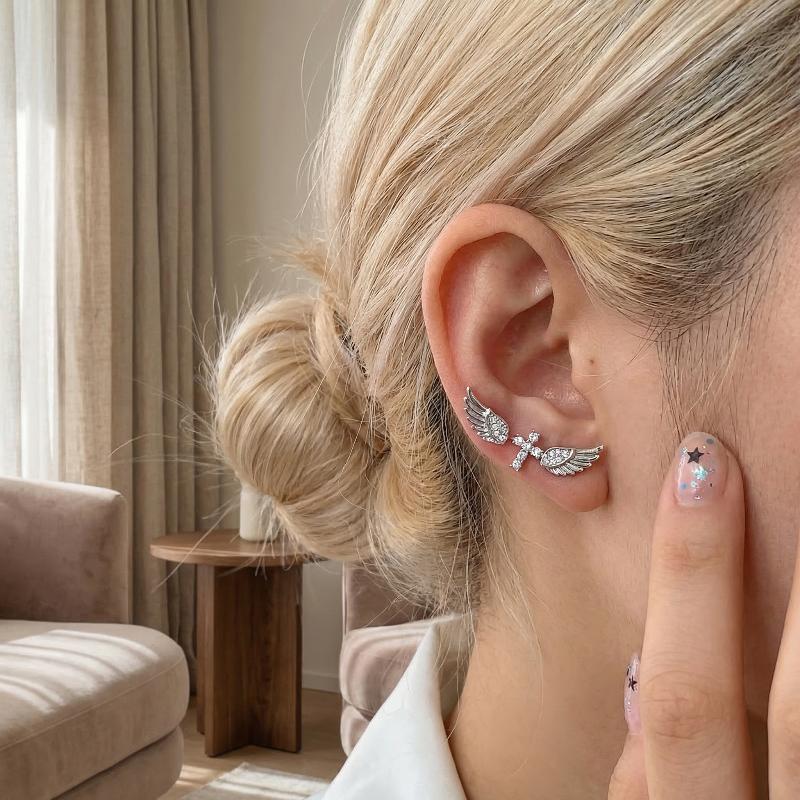 Pendientes de Cruz con Alas de - Luxury Lifestyle Jewelry reseña y precio